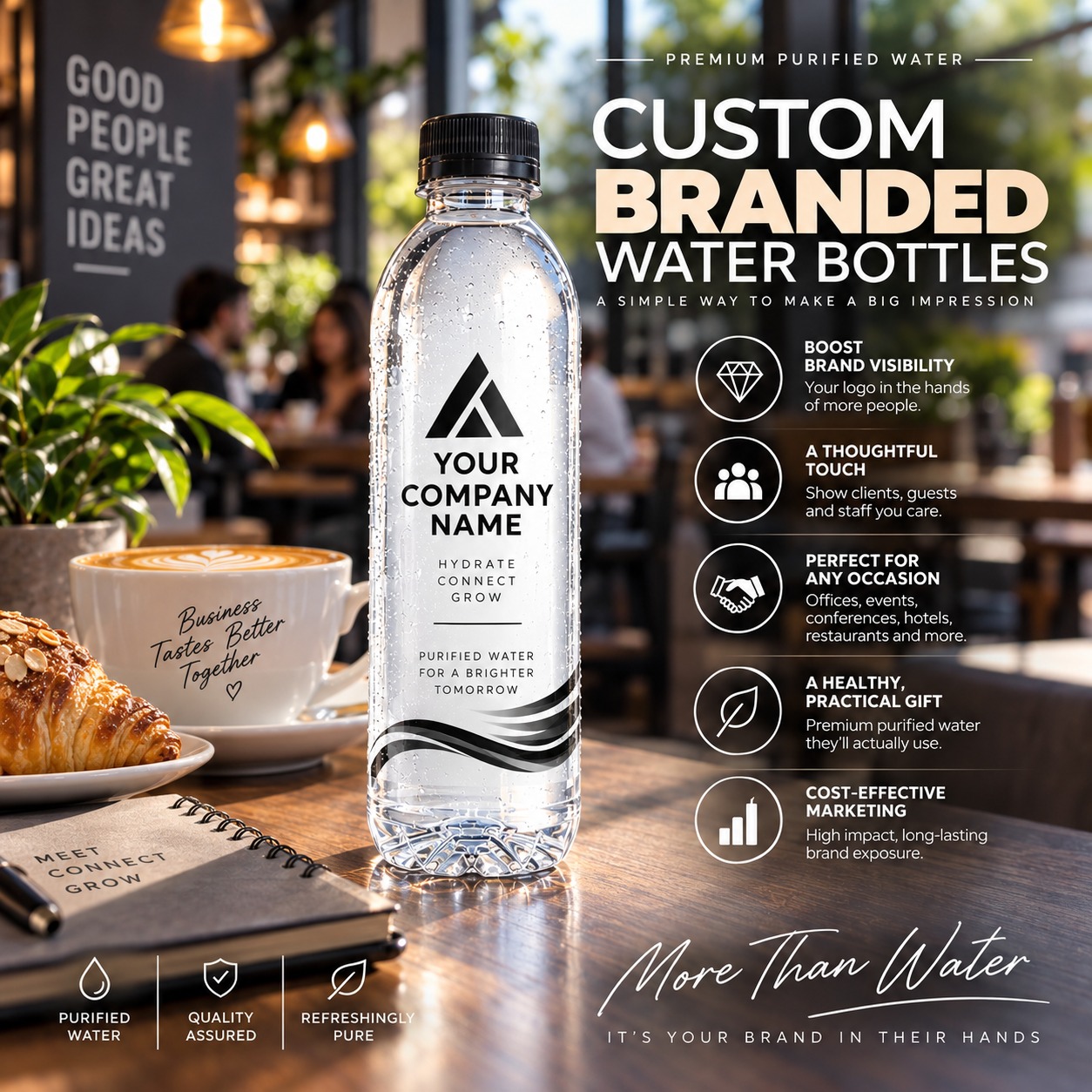 Custom branded water bottle promotion
