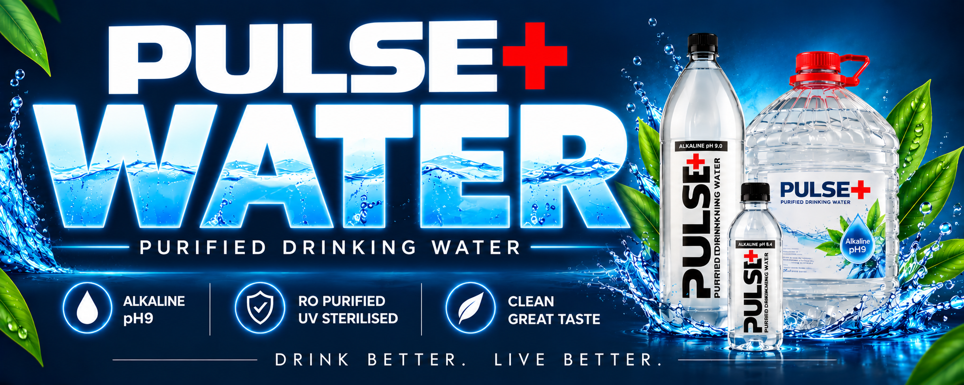 Pulse purified drinking water branding banner